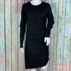 Veronica Beard Ruched Long Sleeved T-shirt Dress